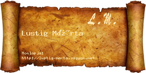 Lustig Márta névjegykártya