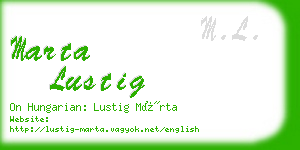 marta lustig business card